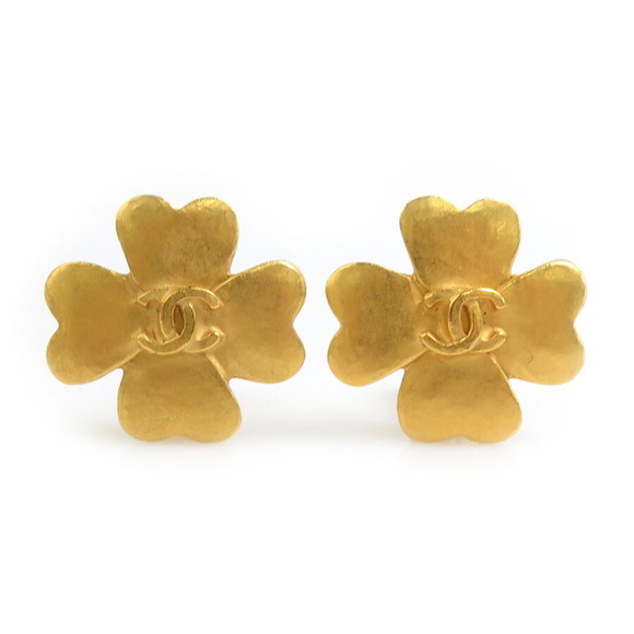 CHANEL Jewelry - CHANEL Gold Logo Earrings